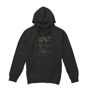 AC/DC Mens Rock Label Hoodie / Black